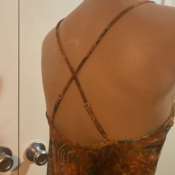 Vintage leopard floral print chemise / slip ✨firm✨ - Picture 6 of 6